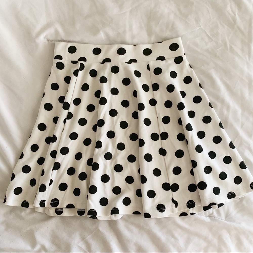 H&M Black And White Polka Dot Skater Skirt